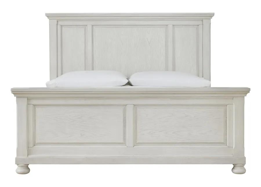 ROBBINSDALE CALIFORNIA KING PANEL BED ANTIQUE WHITE SIGNATURE DESIGN