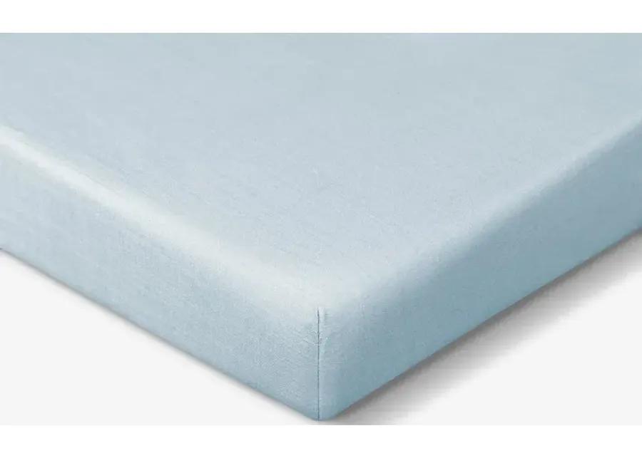 BABY BLUE HYPER-LINEN PERFORMANCE CRIB SHEET