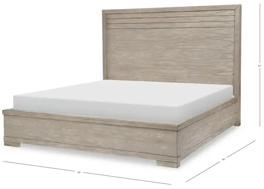 COMPLETE PANEL BED CALIFORNIA KING LIGHT OAK FINISH - WESTWOOD LIGHT