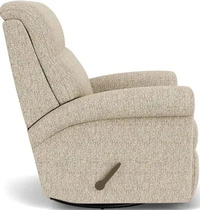 Flexsteel Davis White Cream Swivel Gliding Manual Recliner