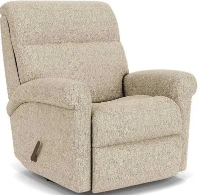 Flexsteel Davis White Cream Swivel Gliding Manual Recliner