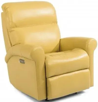 DAVIS LIGHT YELLOW POWER LEATHER RECLINER WITH POWER HEADREST