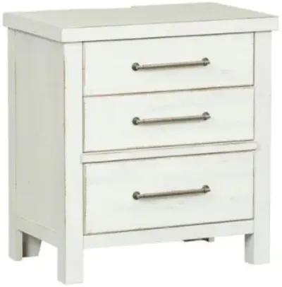 Liberty Furniture Modern Farmhouse Flea Market 3-Drawer White Nightstand