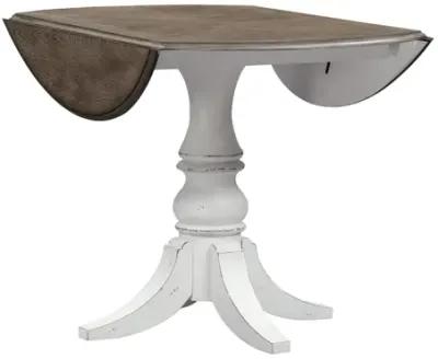 Liberty Furniture Magnolia Manor 3-Piece Antique White/Weathered Bark Dining Table Set