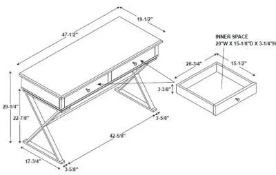 Campaign 2-Drawer Grey Desk