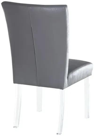 Chintaly Grey Contemporary Curved Flare-Back Parson Side Chair