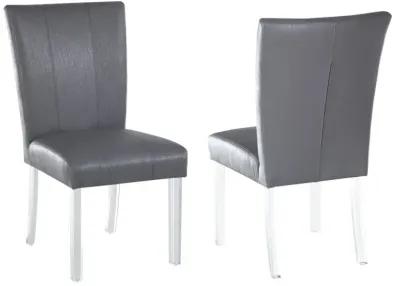 Chintaly Grey Contemporary Curved Flare-Back Parson Side Chair