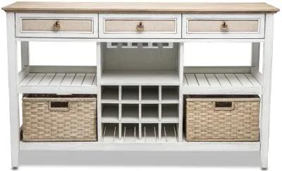 Captiva Island Sideboard with Wine Rack - Beach Sand Finish