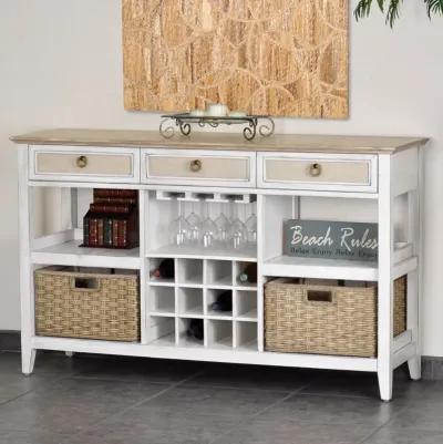 Captiva Island Sideboard with Wine Rack - Beach Sand Finish