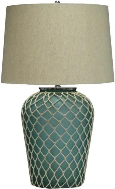 Crestview Frazier Beige/Green Table Lamp