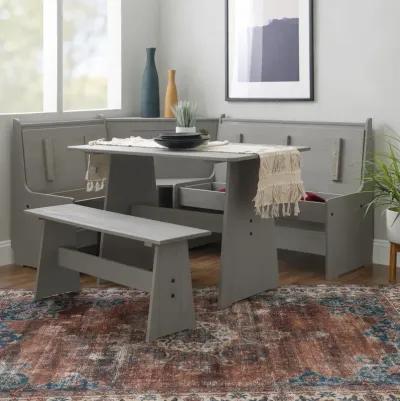 Linon Waldron Corner Nook Set Grey Kit