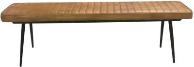 Coaster Misty Leather Upholstered Dining Bench Antique Camel