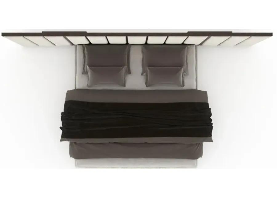 COLONNA WALL KING BED IN BRUNETTE (DARK BROWN WOOD FINISH)