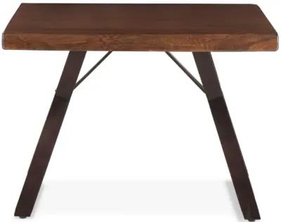 LONDON LOFT 23-INCH ACACIA WOOD LIVE EDGE SIDE TABLE IN WALNUT FINISH