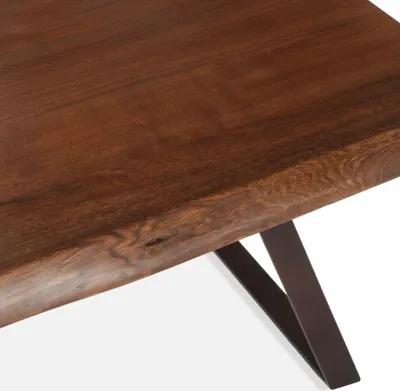 LONDON LOFT 23-INCH ACACIA WOOD LIVE EDGE SIDE TABLE IN WALNUT FINISH