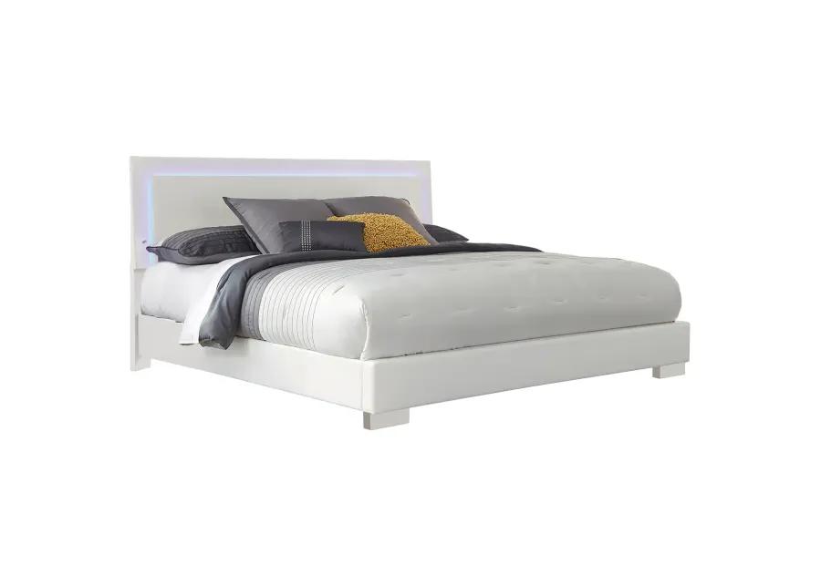 FELICITY LIGHTED CALIFORNIA KING BED GLOSSY WHITE