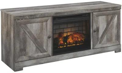 Wynnlow Gray 63 Inch Tv Stand with Electric Fireplace - 5386 Btu/1500W