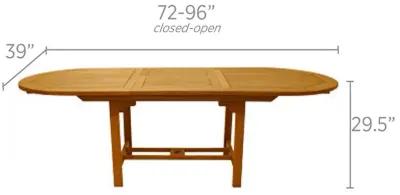 Royal Teak Outdoor Family Oval Medium Expansion Dining Table