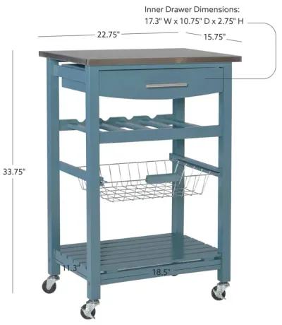 CLARKE BLUE KITCHEN CART