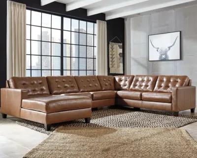 Ashley Baskove 4-Piece Sectional with Chaise Left-Arm Facing Auburn