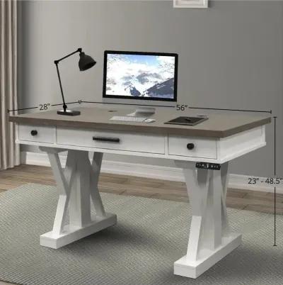 Parker House Americana Modern Collection 56 Inch Power Lift Desk Cotton Color