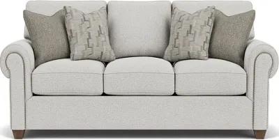 Flexsteel Carson Silver Glacier Sofa with Nailhead Trim