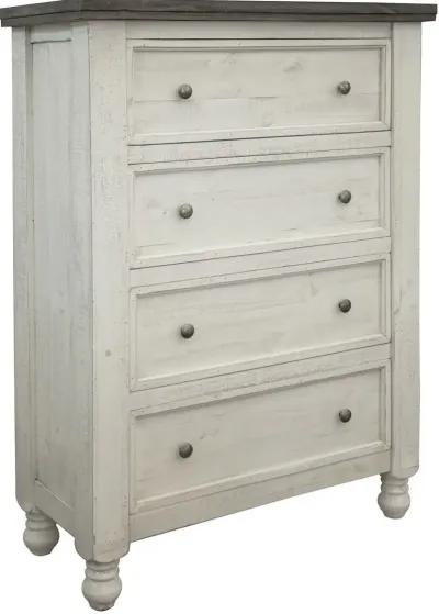 International Furniture Stone White/Weathered Gray 4-Drawer Chest