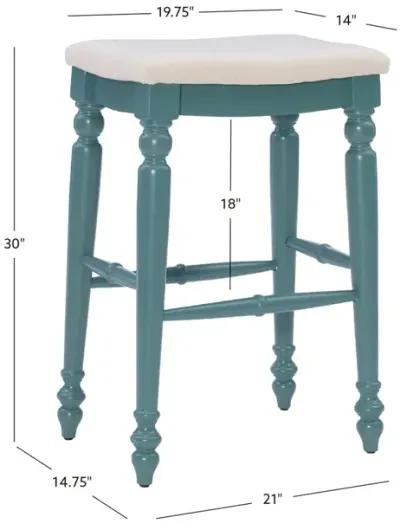 Linon Marino Blue Backless Bar Stool