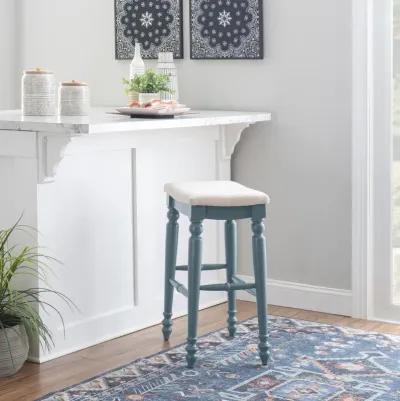 Linon Marino Blue Backless Bar Stool