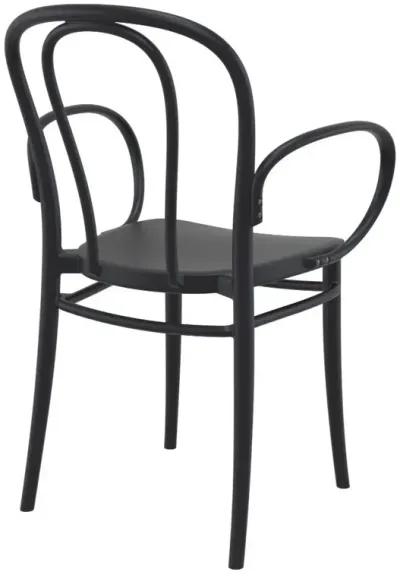 Victor XL Resin Outdoor Arm Patio Chair Black