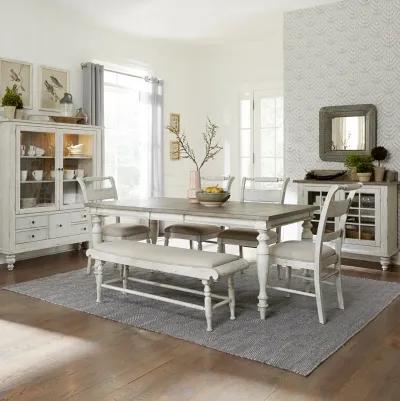 Liberty Furniture Whitney 6-Piece Weathered Gray Rectangular Casual Dining Table Set