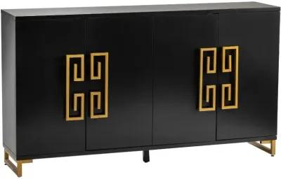 Crestview Corinthian Black/Gold Sideboard