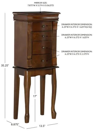 Powell Louis Philippe Walnut Jewelry Armoire