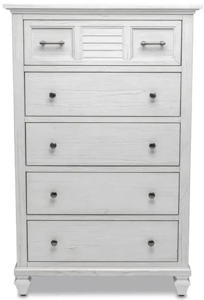 Seawinds Surfside 5-Drawer Weathered White Finish Chest