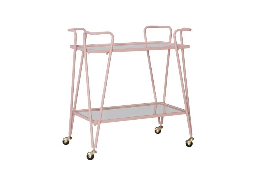 PINK MID-CENTURY BAR CART