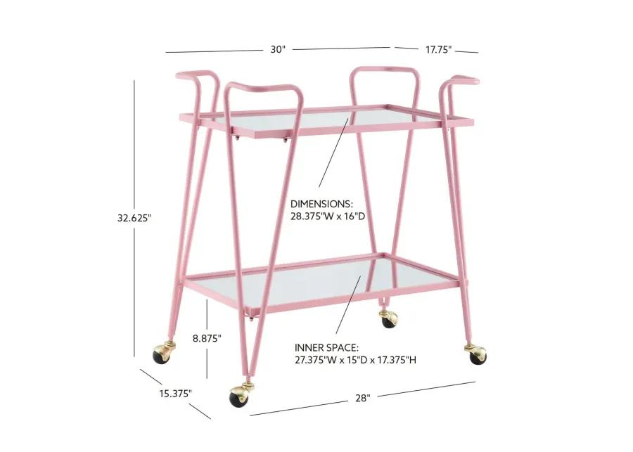 PINK MID-CENTURY BAR CART