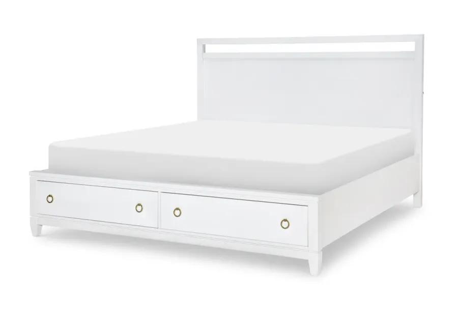 COMPLETE PANEL BED WITH STORAGE QUEEN WHITE FINISH WHITE FINISH - SUMMERLAND WHITE