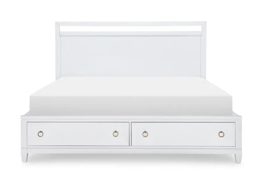 COMPLETE PANEL BED WITH STORAGE QUEEN WHITE FINISH WHITE FINISH - SUMMERLAND WHITE