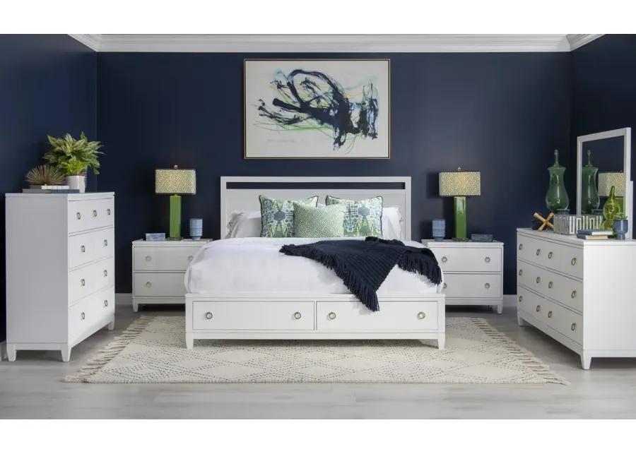 COMPLETE PANEL BED WITH STORAGE QUEEN WHITE FINISH WHITE FINISH - SUMMERLAND WHITE