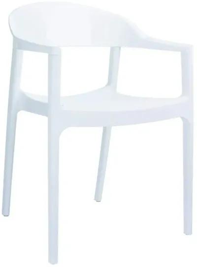 Carmen Modern Dining Chair White Seat Glossy White Back