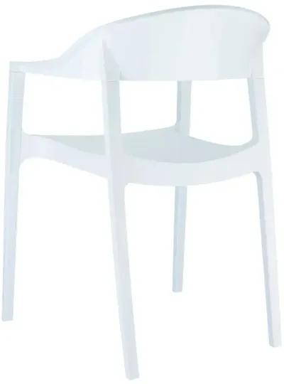 Carmen Modern Dining Chair White Seat Glossy White Back