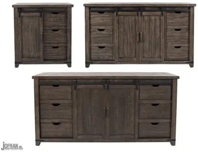 MADISON COUNTY 70 INCH BARN DOOR SERVER BARNWOOD