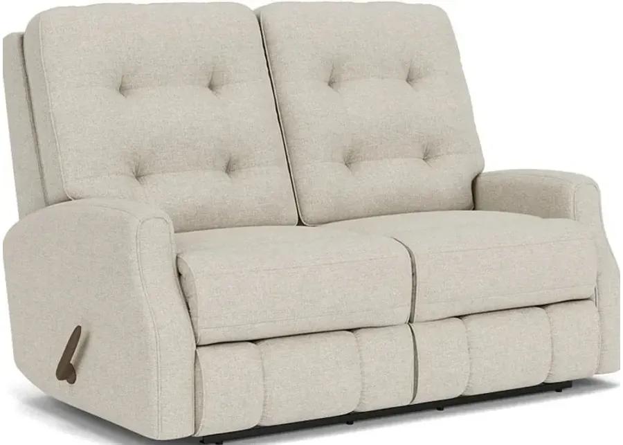 DEVON WHITE VANILLA RECLINING LOVESEAT