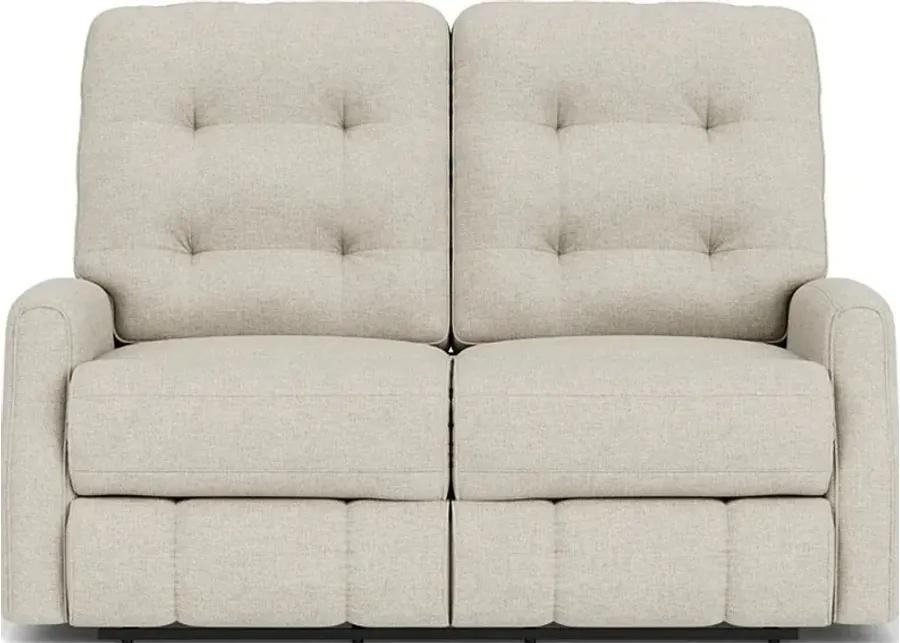 DEVON WHITE VANILLA RECLINING LOVESEAT