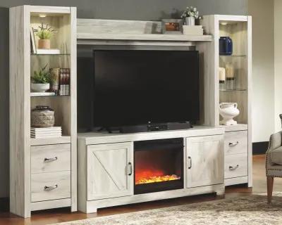 Ashley Bellaby Whitewash 4-Piece Entertainment Center with Fireplace