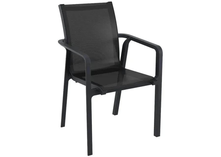 PACIFIC SLING ARM CHAIR BLACK FRAME BLACK SLING