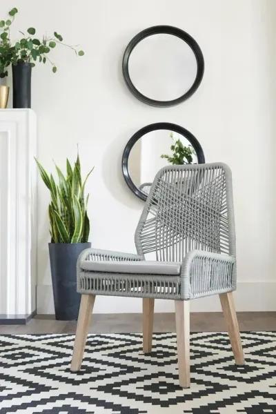 Nakia Woven Rope Dining Side Chairs Grey