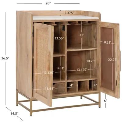 Powell Janie Rattan Bar Cabinet