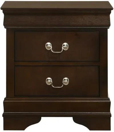 Louis Philippe 2-Drawer Nightstand Cappuccino