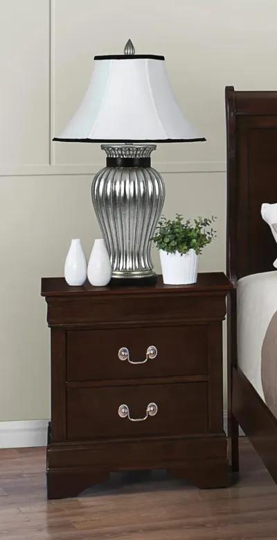 Louis Philippe 2-Drawer Nightstand Cappuccino